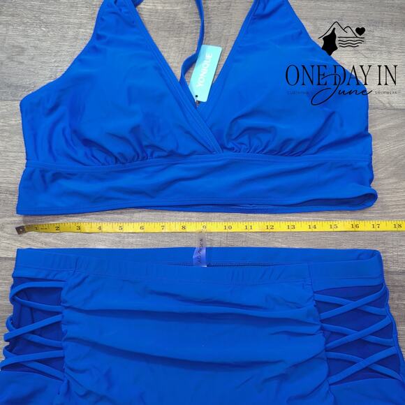 Yonique Plus Size High Waist Bikini Swimsuit Size 18W - Picture 5 of 7